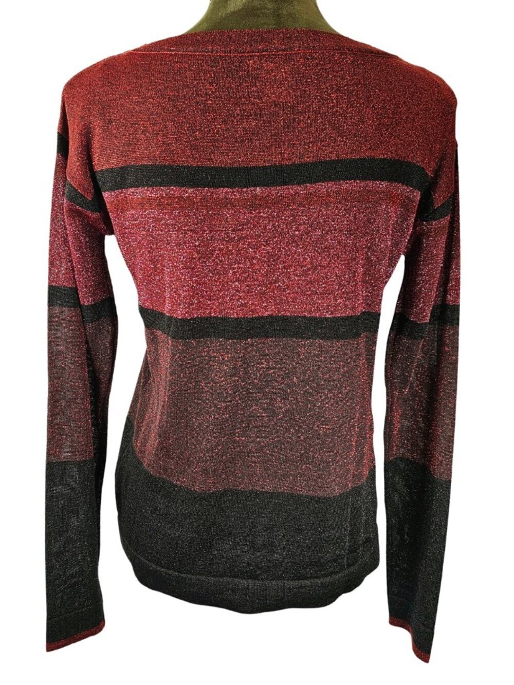 ✨Like New✨ Venus Long-Sleeved Striped Shimmer Lightweight Sweater, Size XS - Picture 2 of 9